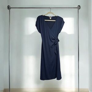 H&M Wrap Dress | Blue Tie-Waist | Women’s Size Small